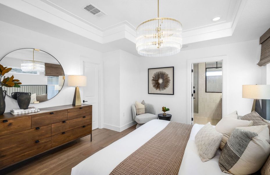 Representative furnished interior of a home built from the Maroon by Pulte Homes in Cameron Place, Austin (Image 18).