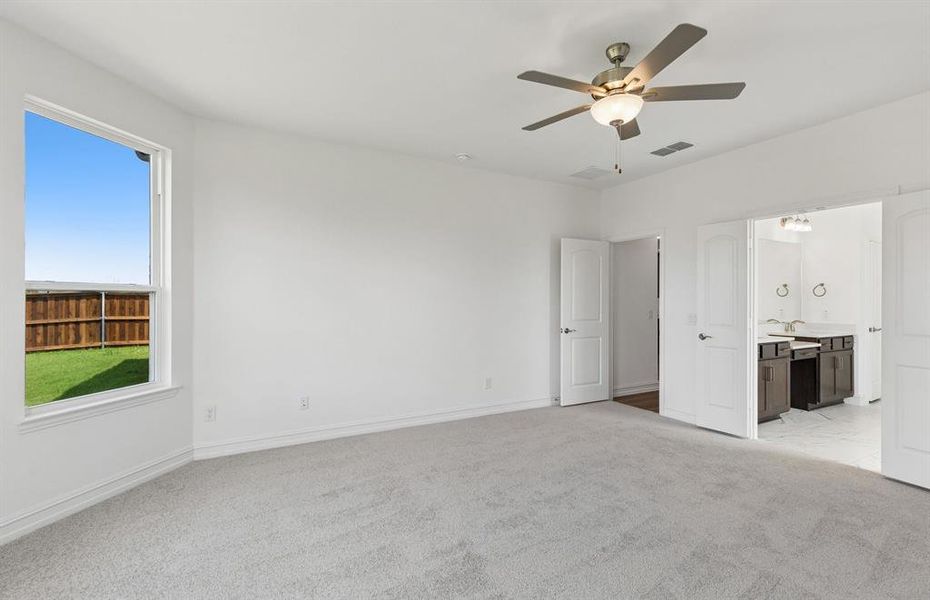 Spacious primary bedroom