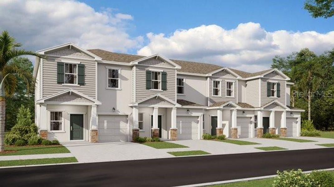 Front exterior of a new home in , Clermont, FL, highlighting curb appeal (Image 1). Front exterior of a new home in , Clermont, FL, highlighting curb appeal (Image 1).