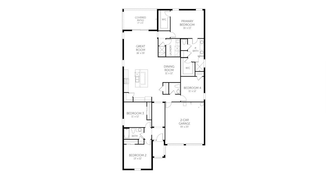 2D floor plan layout for the Anna Maria - 50' Homesites by Dream Finders Homes in Hills of Minneola, Minneola, FL (Image 3).