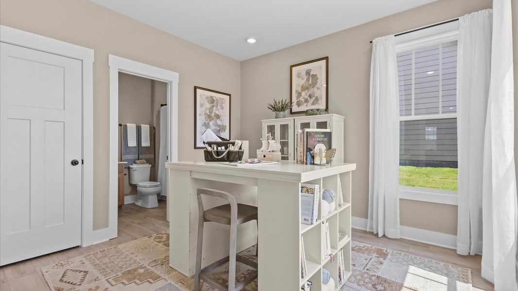 Representative furnished interior of a home built from the Stonefield by DRB Homes in Wells Crossing, Seneca (Image 17).