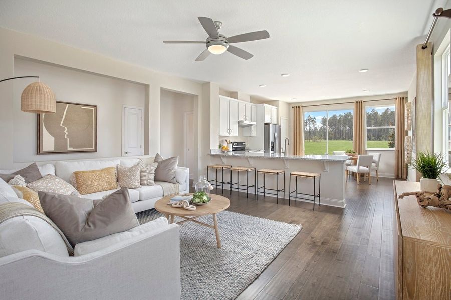 Representative furnished interior of a home built from the 1342 by KB Home in Haden Woods, Jacksonville (Image 3).