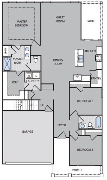 2D floor plan layout of this home in Harmon Hill Estates, Hopkins, SC (Image 3).