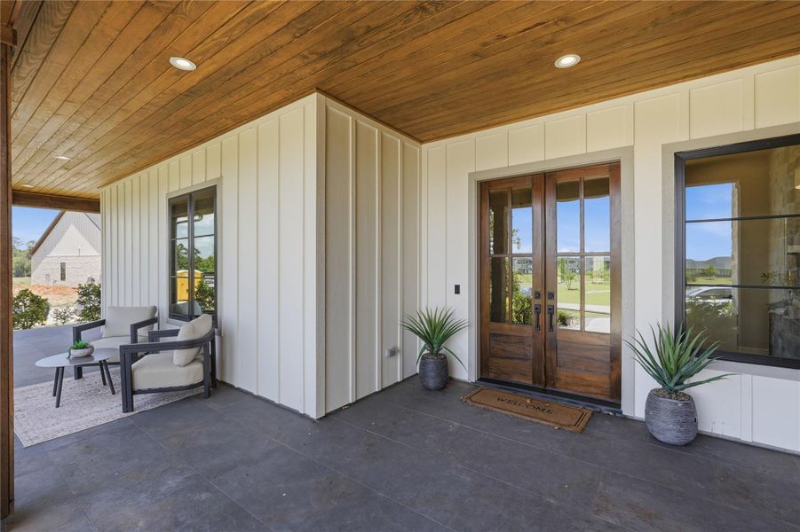 Exterior details and patio area of a home in , Willis (Image 22).