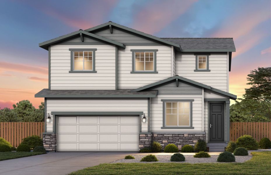 Representative exterior photo of a completed home built from the Topaz by Pulte Homes in Wolf Creek Run West, Strasburg, CO (Image 8).