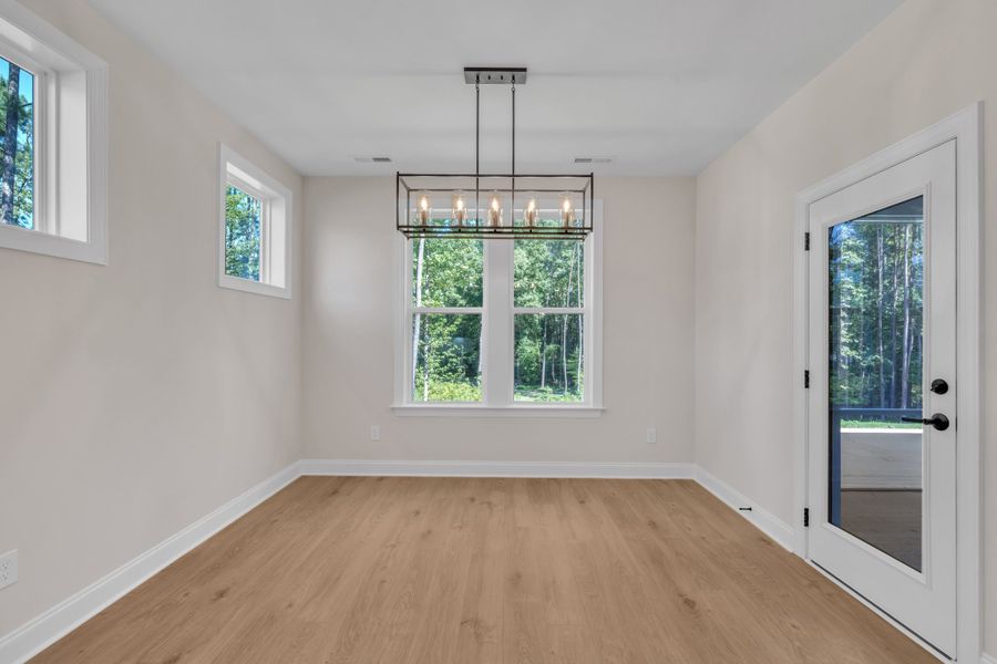 Representative unfurnished interior of a home built from the The Bradley by RobuckHomes in Baylee Ridge, Selma (Image 139). Representative unfurnished interior of a home built from the The Bradley by RobuckHomes in Baylee Ridge, Selma (Image 139).