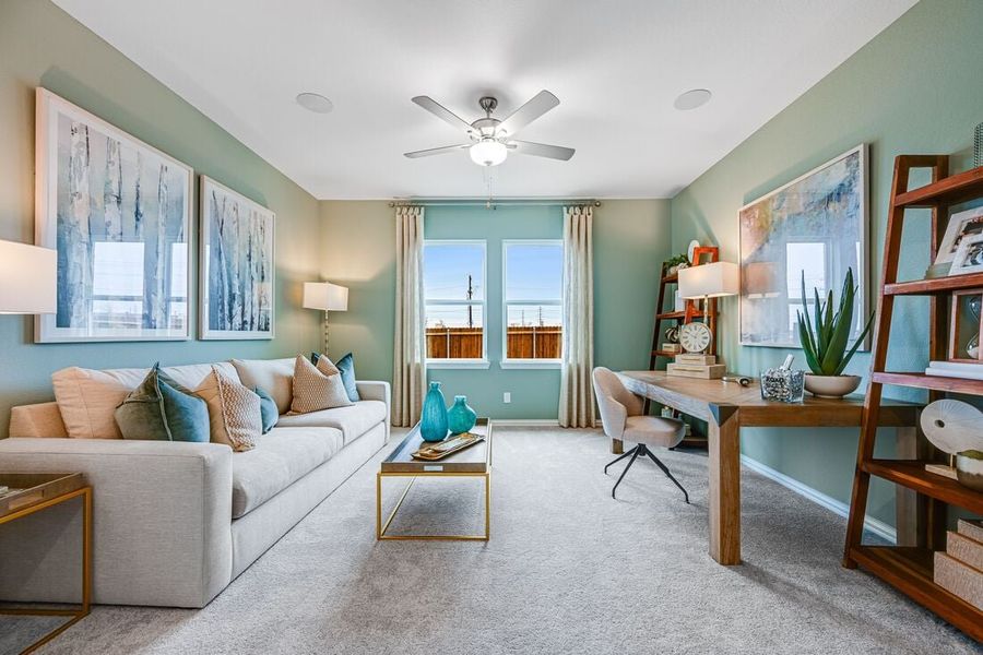 Representative furnished interior of a home built from the Georgetown by Taylor Morrison in River Ridge, Crandall (Image 13).