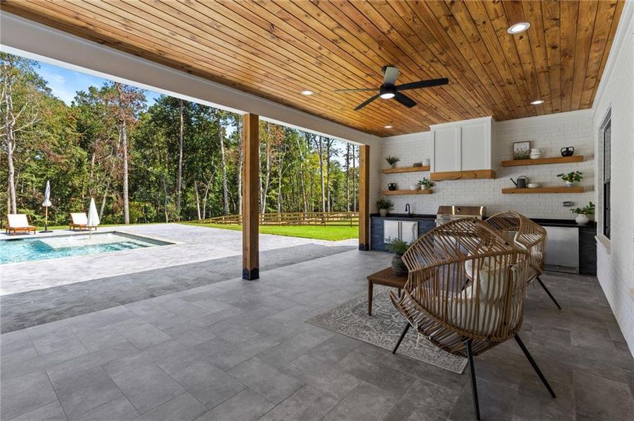 Exterior details and patio area of a home in , Dacula (Image 37).