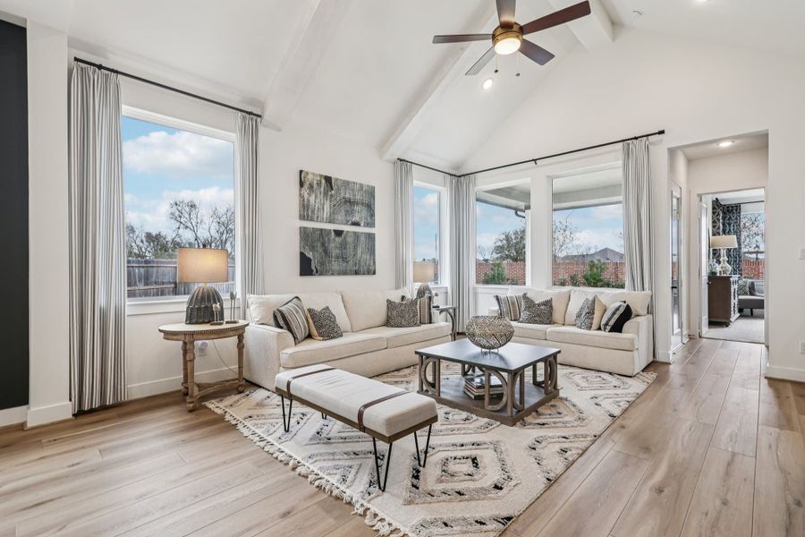 Representative furnished interior of a home built from the Orlando by Chesmar Homes in Wood Leaf Reserve, Tomball (Image 5).