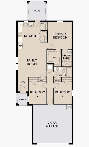 2D floor plan layout for the Atlantis by Starlight Homes in Watson Hill, Summerville, SC (Image 5).