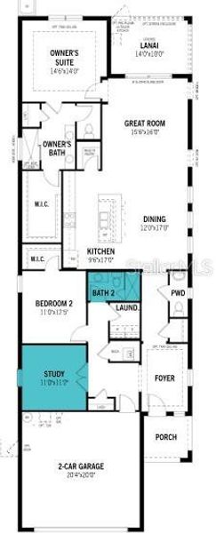 2D floor plan layout of this home in Wellen Park, Venice, FL (Image 3).