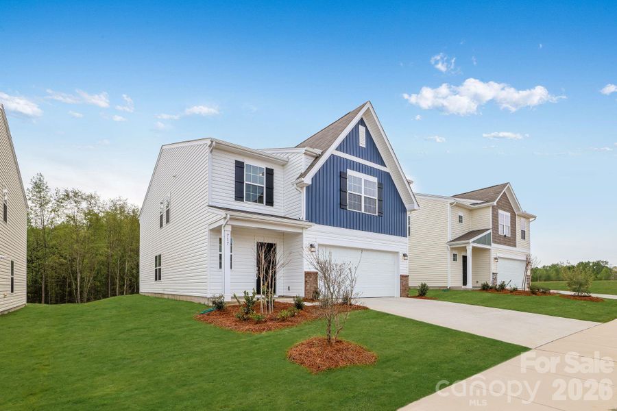 Front exterior of a new home in Cleveland Hill, Shelby, NC, highlighting curb appeal (Image 2).