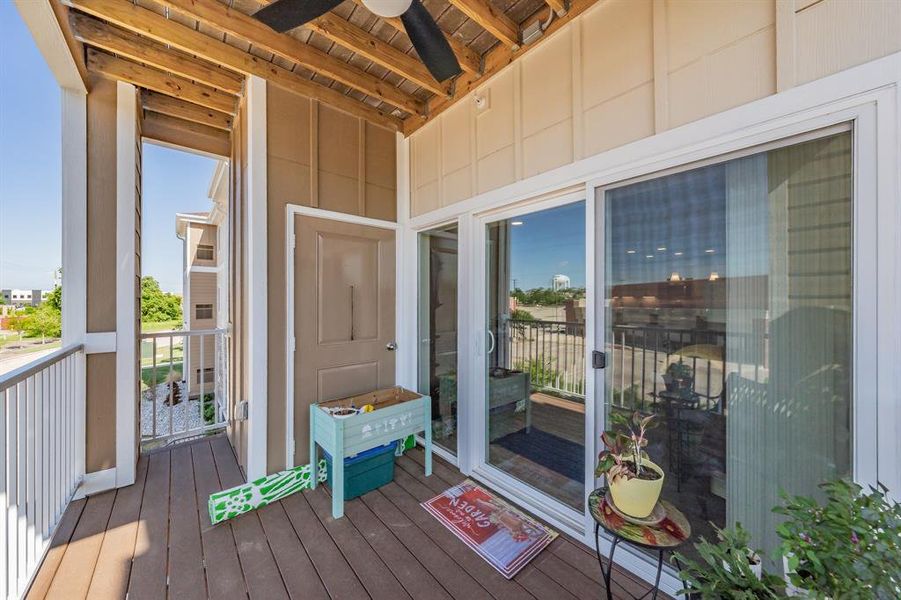 Additional outdoor closet storage on patio.