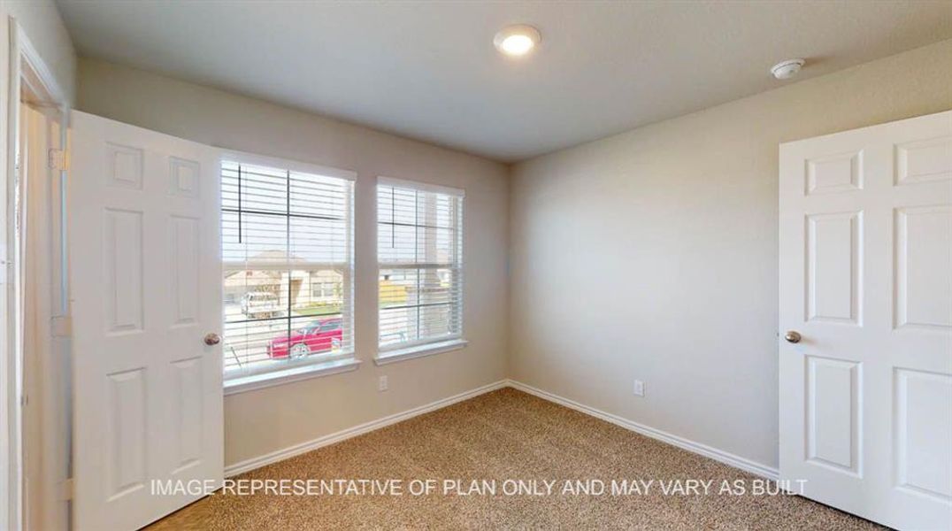 Unfurnished bedroom with carpet floors and baseboards Unfurnished bedroom with carpet floors and baseboards