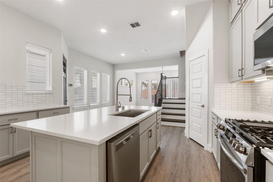 Furnished interior view inside a new home in Shady Acres, Houston (Image 5). Furnished interior view inside a new home in Shady Acres, Houston (Image 5).