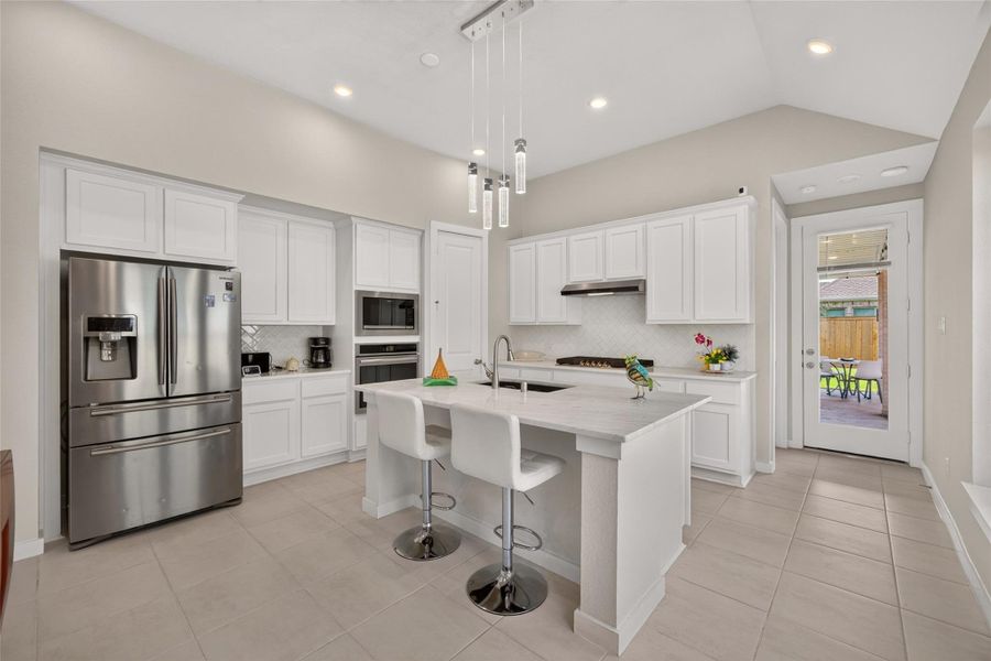 Upgraded oven tower and designer lighting. Refrigerator stays. Upgraded oven tower and designer lighting. Refrigerator stays.