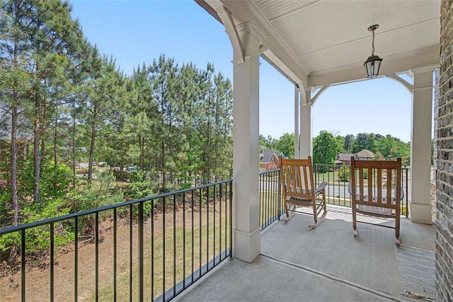 Exterior details and patio area of a home in The Estates at Hurricane Pointe, Douglasville (Image 25).