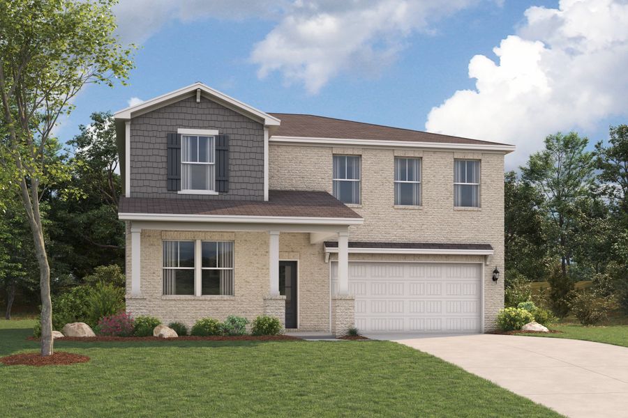 A house with a garage. A house with a garage.