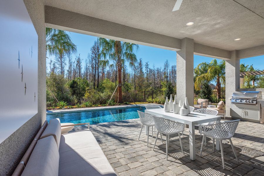 Representative exterior details of a home built from the Annabelle by GL Homes in Valencia Ridge (55+), Wesley Chapel (Image 4).