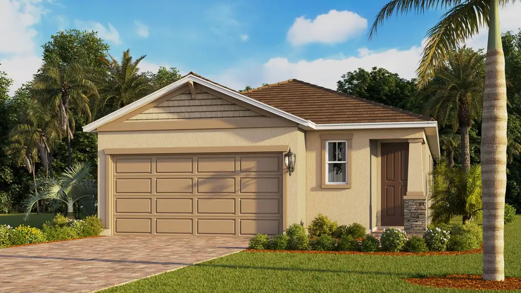 Front exterior of a new home in Lakes of Mount Dora, Mount Dora, FL, highlighting curb appeal (Image 1). Front exterior of a new home in Lakes of Mount Dora, Mount Dora, FL, highlighting curb appeal (Image 1).
