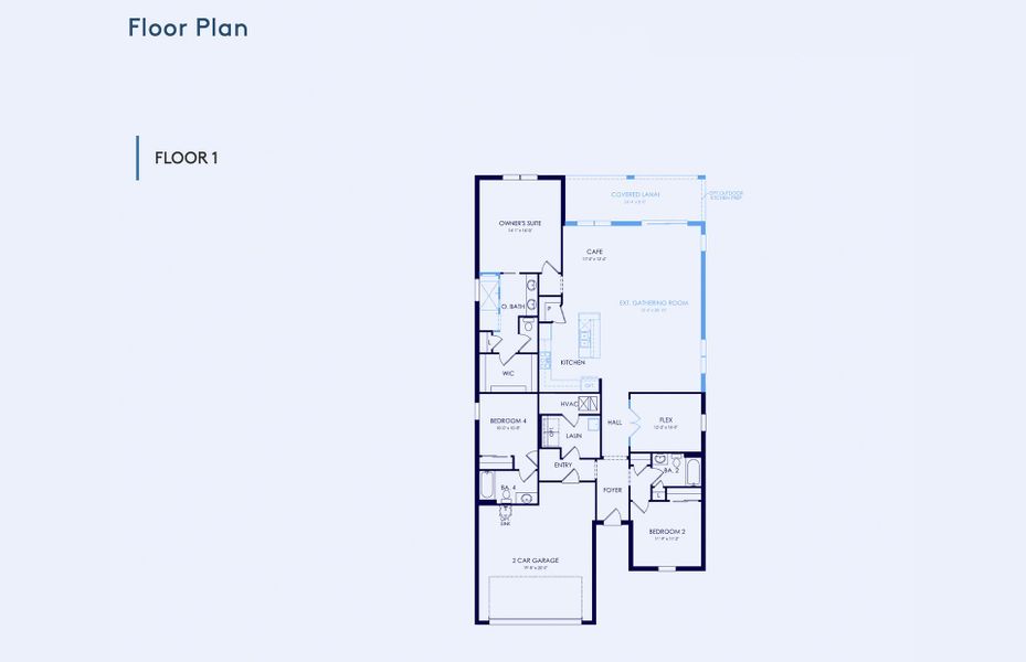 2D floor plan layout of this home in Vida's Way, Wesley Chapel, FL (Image 5).