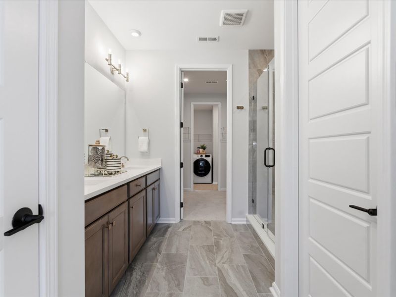 Representative furnished interior of a home built from the Bellamy by Tri Pointe Homes in Bellflower, Charlotte (Image 20).