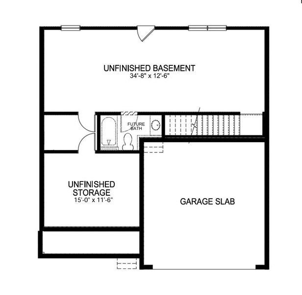 2D floor plan layout for the Penwell by D.R. Horton in Brinkley Ridge, Kings Mountain, NC (Image 5).