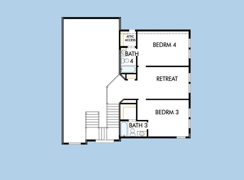 2D floor plan layout for the The Braywood by David Weekley Homes in Whyburn Estate Series, Flower Mound, TX (Image 4).