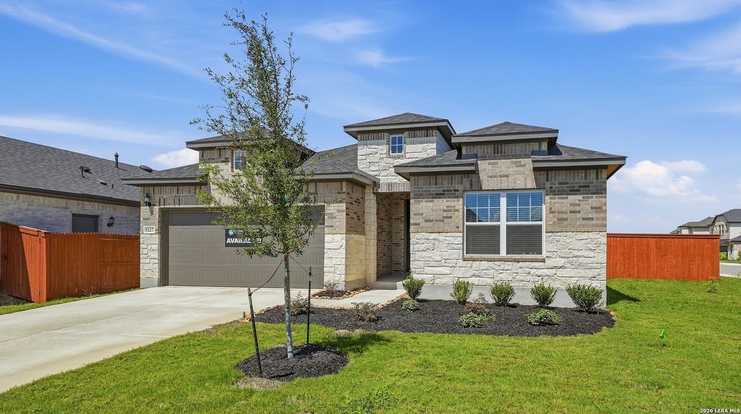 Front exterior of a new home in Stillwater Ranch, San Antonio, TX, highlighting curb appeal (Image 23).