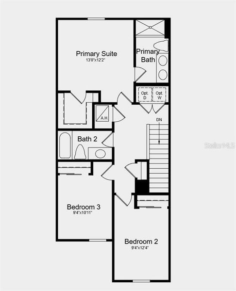 2D floor plan layout of this home in The Towns at Tiburon, Nokomis, FL (Image 3).