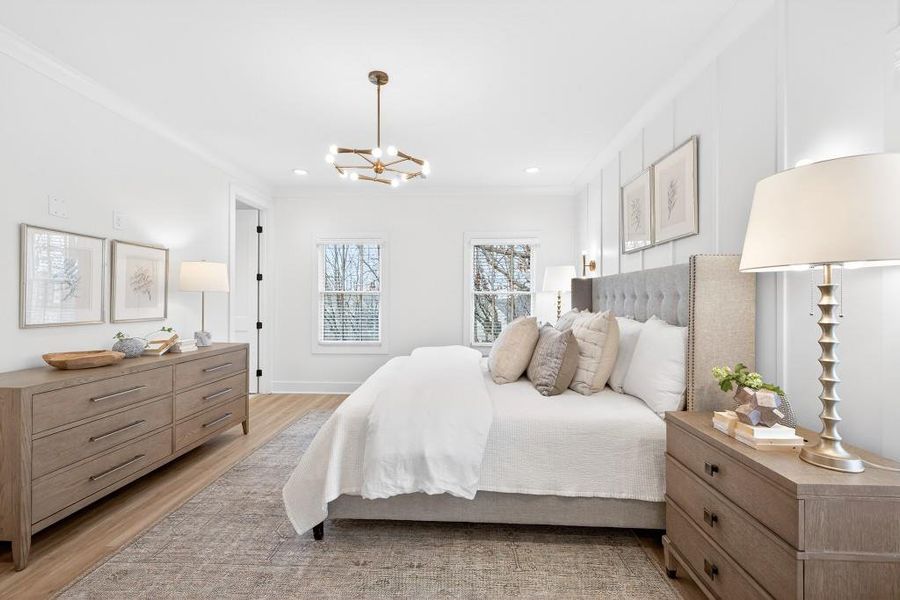 Furnished interior view inside a new home in Skyview On Broad, Sugar Hill (Image 15). Furnished interior view inside a new home in Skyview On Broad, Sugar Hill (Image 15).