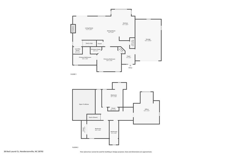 2D floor plan layout of this home in , Hendersonville, NC (Image 3).