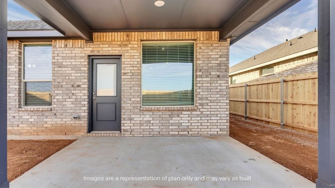 Exterior details and patio area of a home in Homestead at Parks Bell Ranch, Odessa (Image 3).
