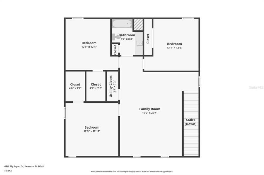 2D floor plan layout of this home in , Sarasota, FL (Image 6). 2D floor plan layout of this home in , Sarasota, FL (Image 6).