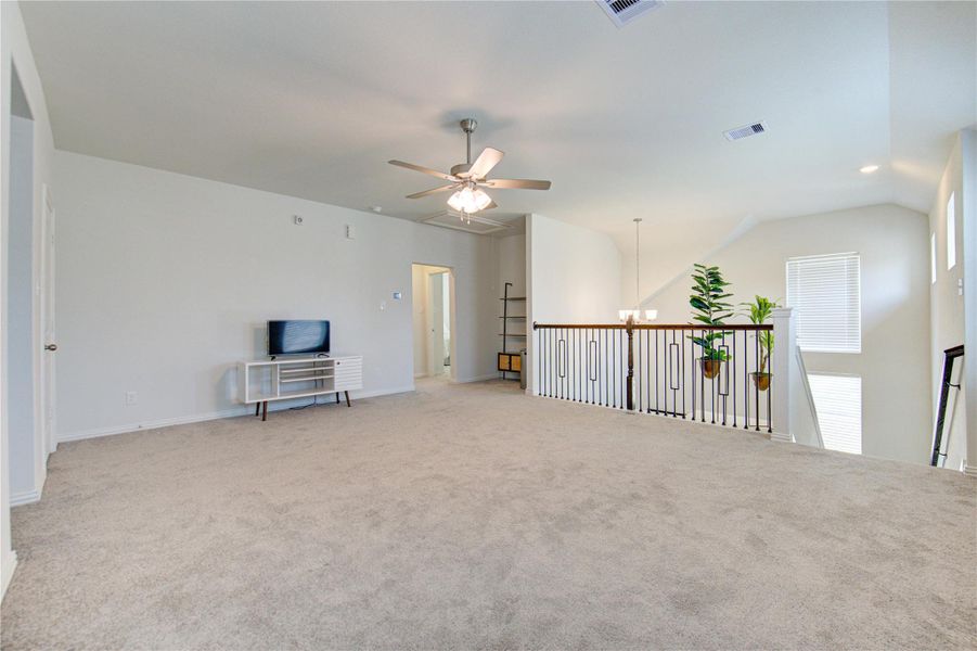 Game room at the top of the stairs.