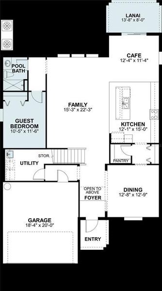2D floor plan layout of this home in Meadow Oaks, Hudson, FL (Image 5).