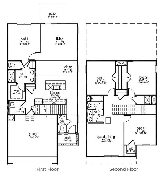 2D floor plan layout of this home in Carolina Groves, Moncks Corner, SC (Image 3). 2D floor plan layout of this home in Carolina Groves, Moncks Corner, SC (Image 3).