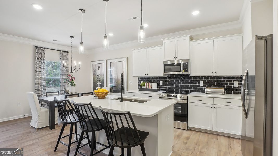 Furnished interior view inside a new home in Cobblestone Crossing Commons, Warner Robins (Image 10). Furnished interior view inside a new home in Cobblestone Crossing Commons, Warner Robins (Image 10).