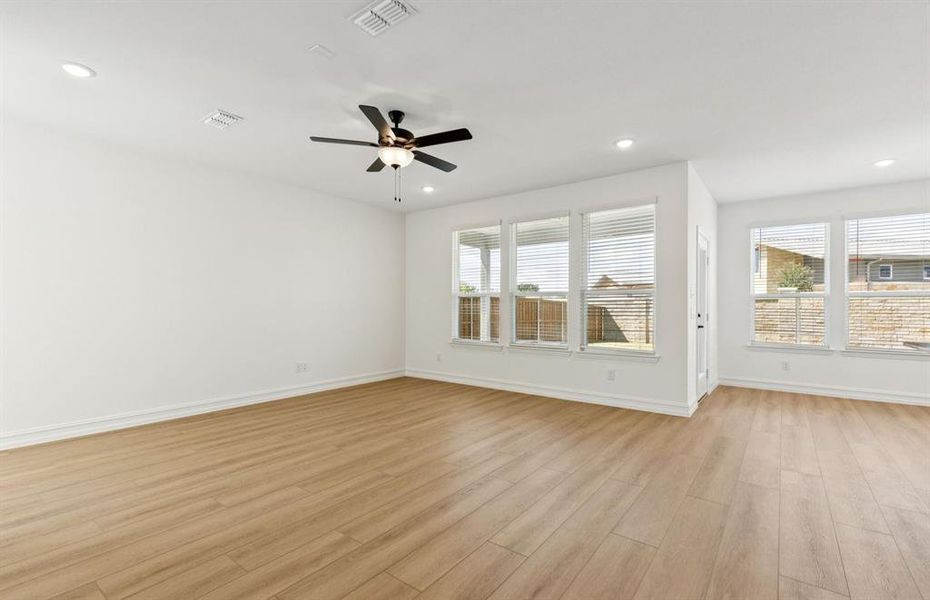 Spacious gathering room with large windows Spacious gathering room with large windows