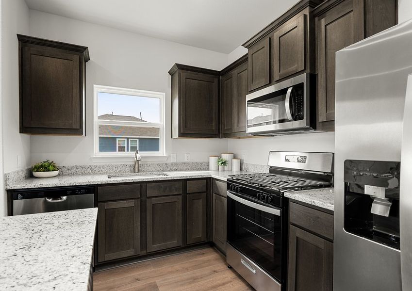 The kitchen has energy-efficient appliances. The kitchen has energy-efficient appliances.