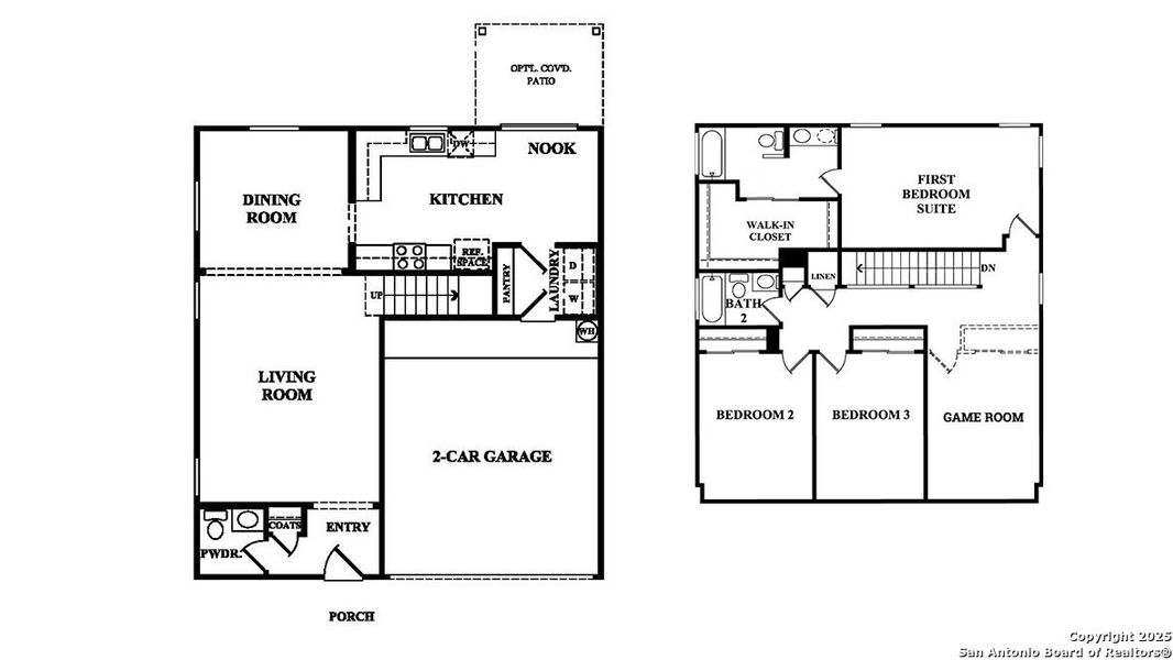 2D floor plan layout of this home in Brookstone Creek, San Antonio, TX (Image 3).