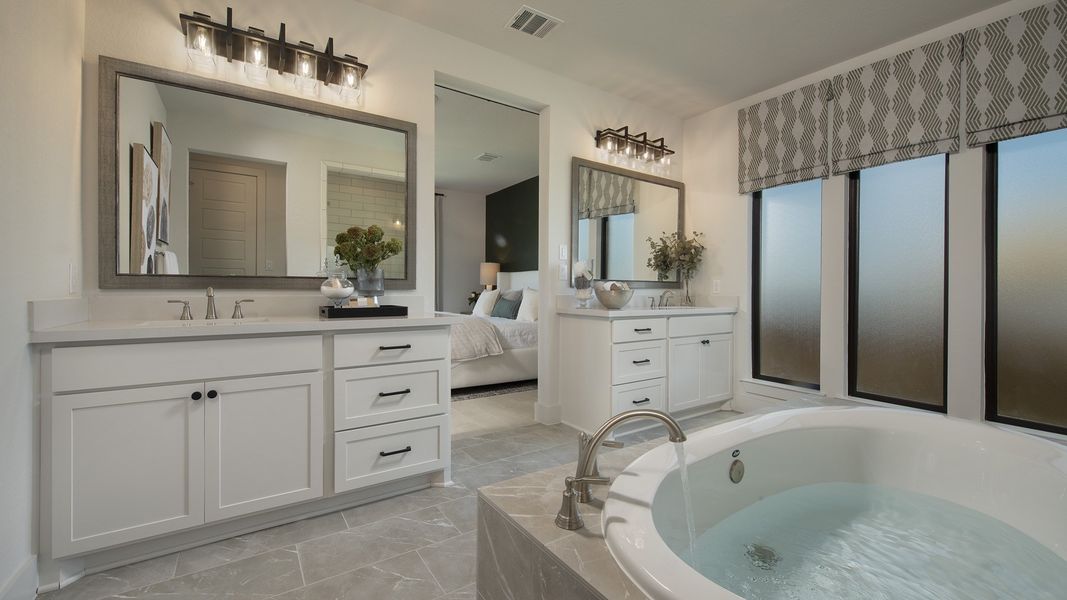 Furnished interior view inside a new home in Weston Oaks 55', San Antonio (Image 11). Furnished interior view inside a new home in Weston Oaks 55', San Antonio (Image 11).