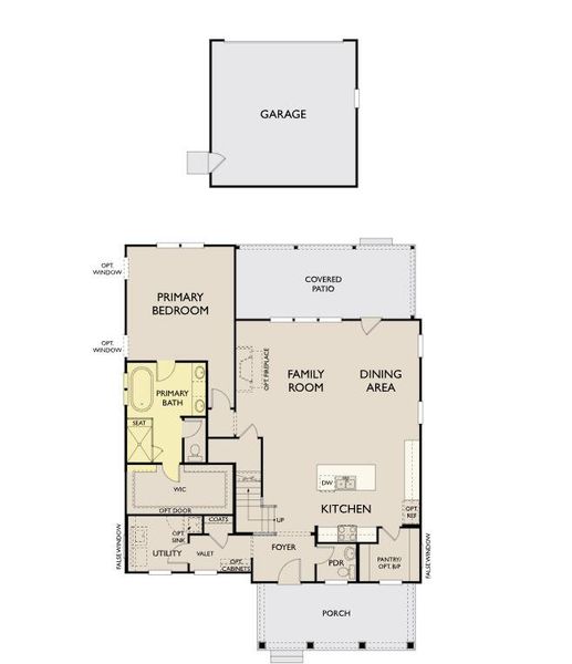 2D floor plan layout of this home in Midtown at Nexton, Summerville, SC (Image 3).
