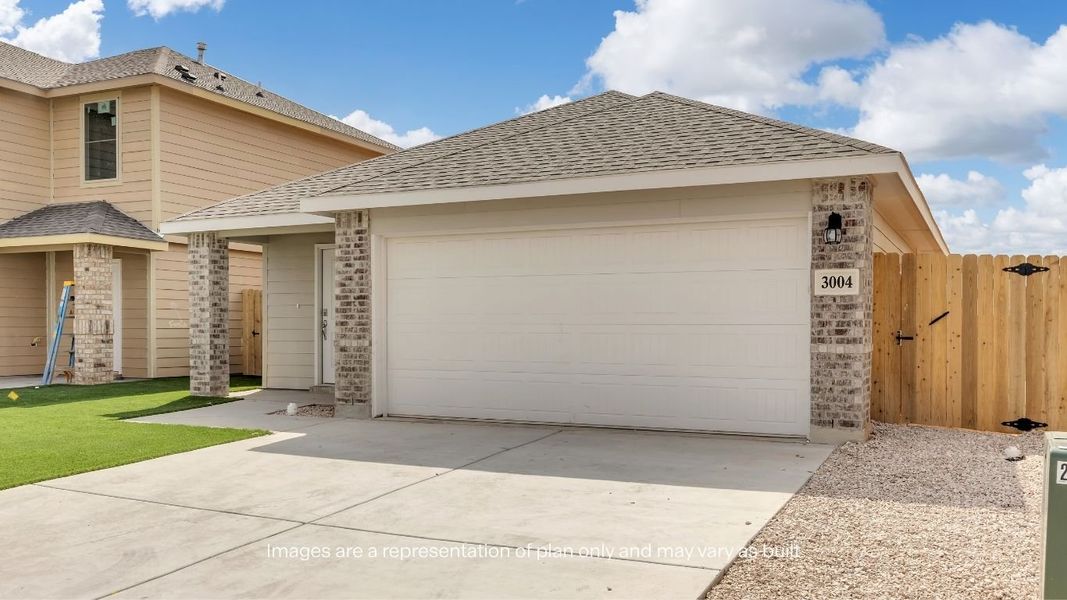 Front exterior of a new home in Deer Meadows, Odessa, TX, highlighting curb appeal (Image 14). Front exterior of a new home in Deer Meadows, Odessa, TX, highlighting curb appeal (Image 14).