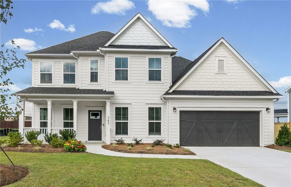 Front exterior of a new home in Creekside at Skelton, Jefferson, GA, highlighting curb appeal (Image 27).