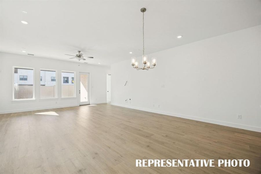 The entire family will love gathering in this spacious, light filled open concept dining-family room! REPRESENTATIVE PHOTO The entire family will love gathering in this spacious, light filled open concept dining-family room! REPRESENTATIVE PHOTO