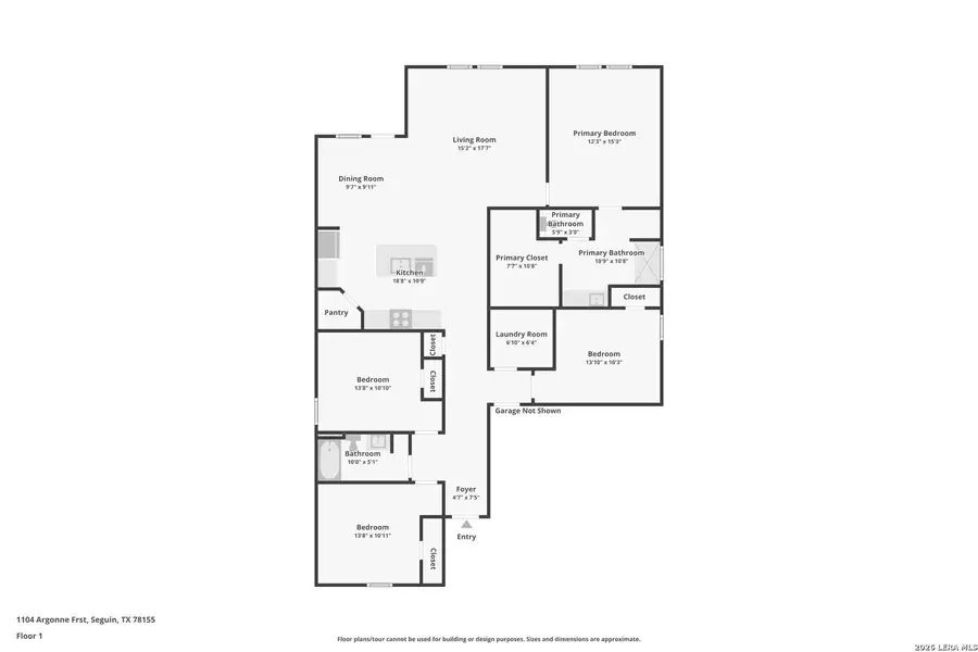 2D floor plan layout of this home in Navarro Fields, Seguin, TX (Image 3).
