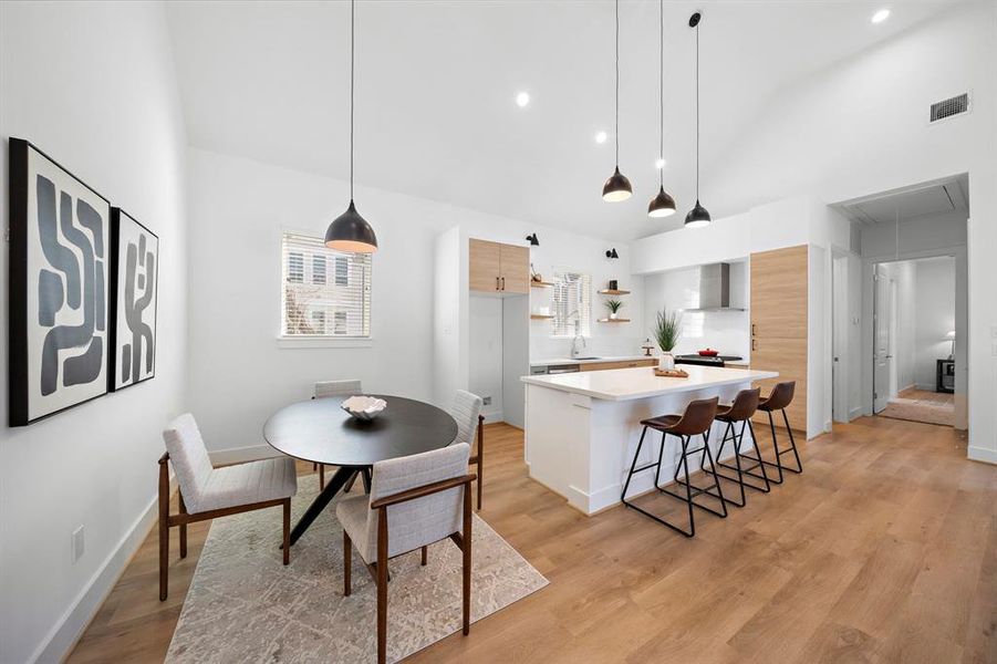 Dining and kitchen seamlessly connect!