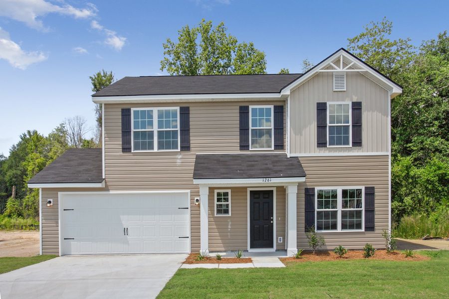 Representative exterior photo of a completed home built from the The Pamona by RTS Homes in Grand Reserve, Hinesville, GA (Image 2).
