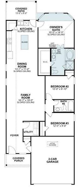 2D floor plan layout of this home in Pinewood at Grand Texas, New Caney, TX (Image 3).
